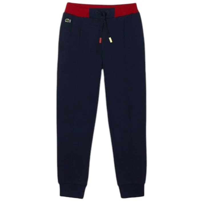 Kids Lacoste Colored Waistband Fleece Jogging Pants (Navy Blue) XJ7542-51