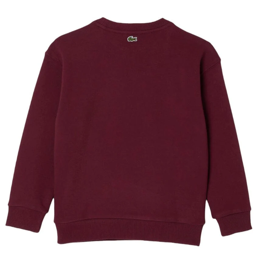 Kids Lacoste Signature Print Sweatshirt (Bordeaux) SJ1231-51 - Image 2