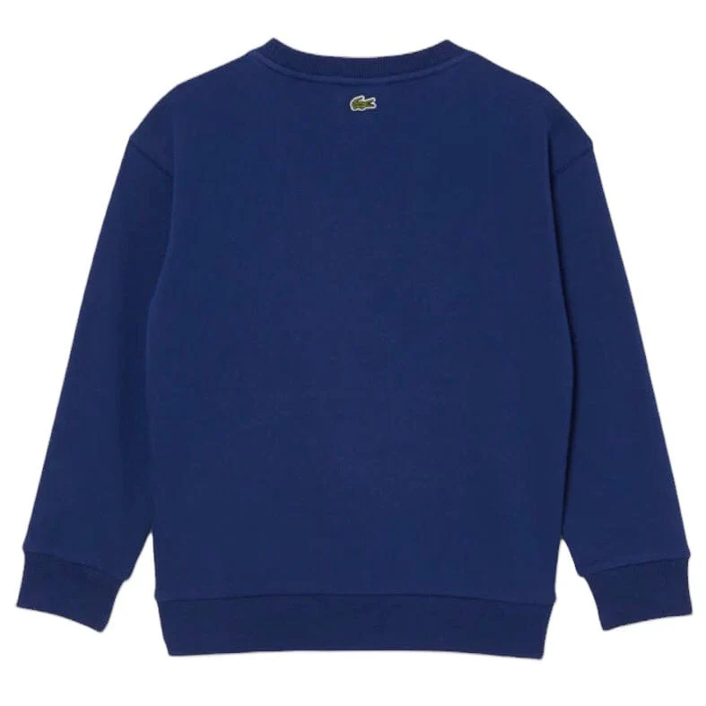 Kids Lacoste Signature Print Sweatshirt (Navy Blue) SJ1231-51 - Image 2