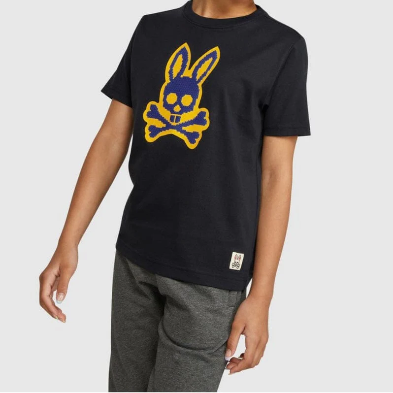 Kids Psycho Bunny Alston Graphic Tee (Navy) B0U107Q1PC
