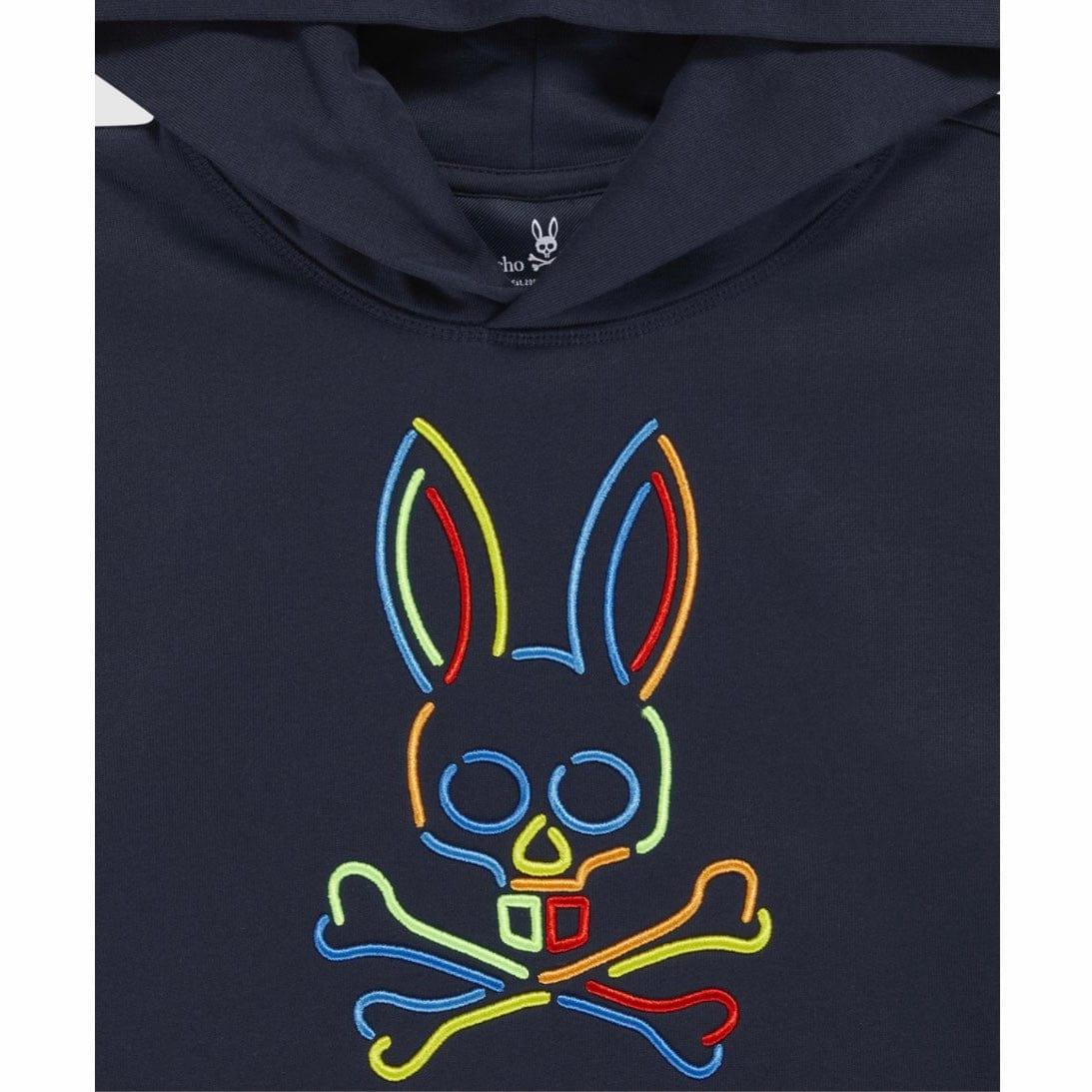 Kids Psycho Bunny Barbon Neon Glow Hoodie (Navy) - Image 6
