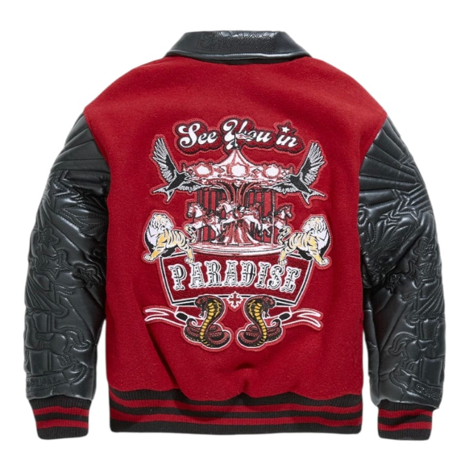 Kids See You In Paradise Smoke & Mirrors Varsity Jacket (Bred) 91667K - Image 2