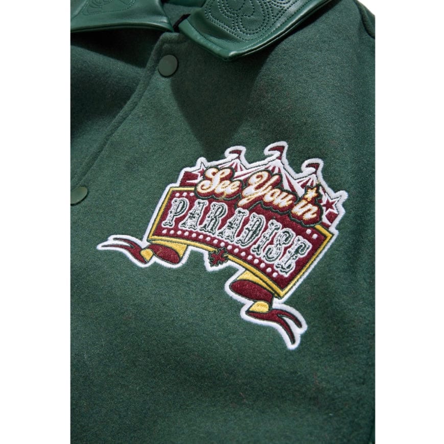 See You In Paradise Smoke & Mirrors Varsity Jacket (Dark Green) 91667 - Image 5