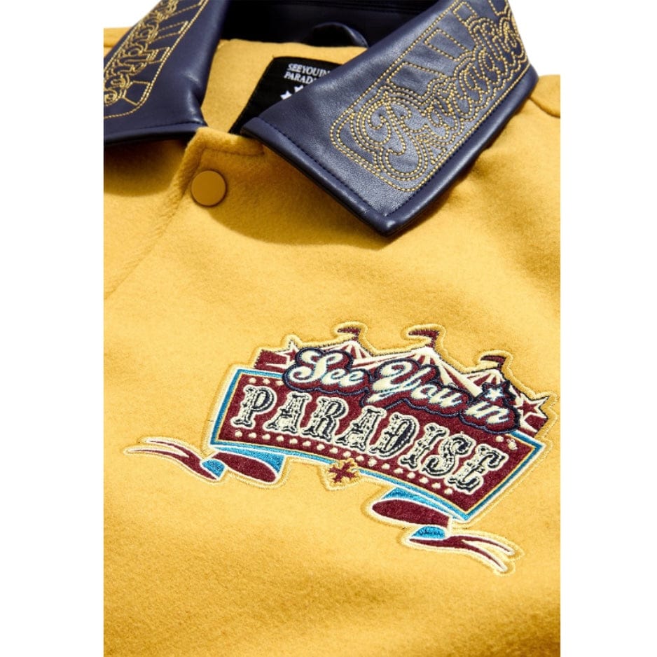 See You In Paradise Smoke & Mirrors Varsity Jacket (Mustard) 91667 - Image 5