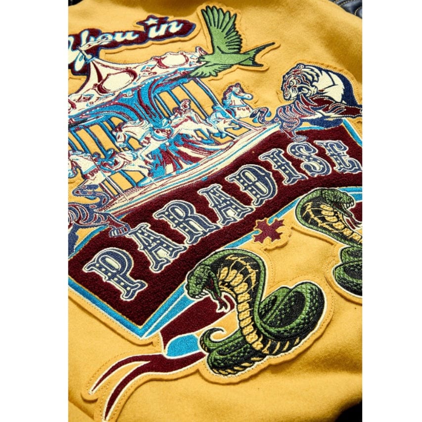 See You In Paradise Smoke & Mirrors Varsity Jacket (Mustard) 91667 - Image 9