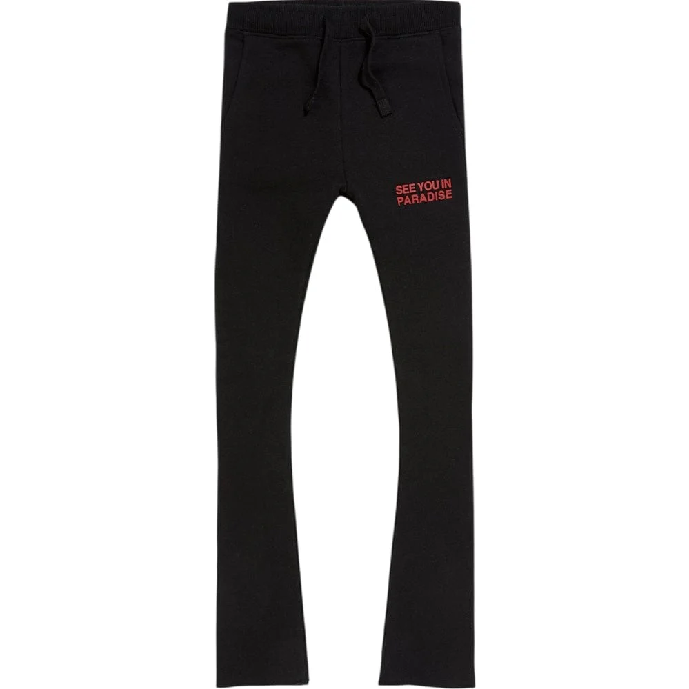 Kids See You In Paradise Tonal Stacked Sweatpants (Crimson) 8899LK