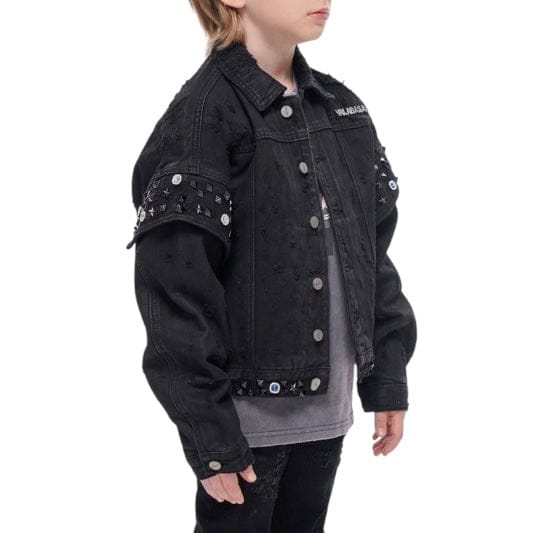 Kids Valabasas Scavenged Denim Jacket (Black Waxed) VPLAY-VJK1-1030 - Image 2