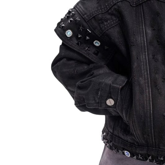 Kids Valabasas Scavenged Denim Jacket (Black Waxed) VPLAY-VJK1-1030 - Image 6