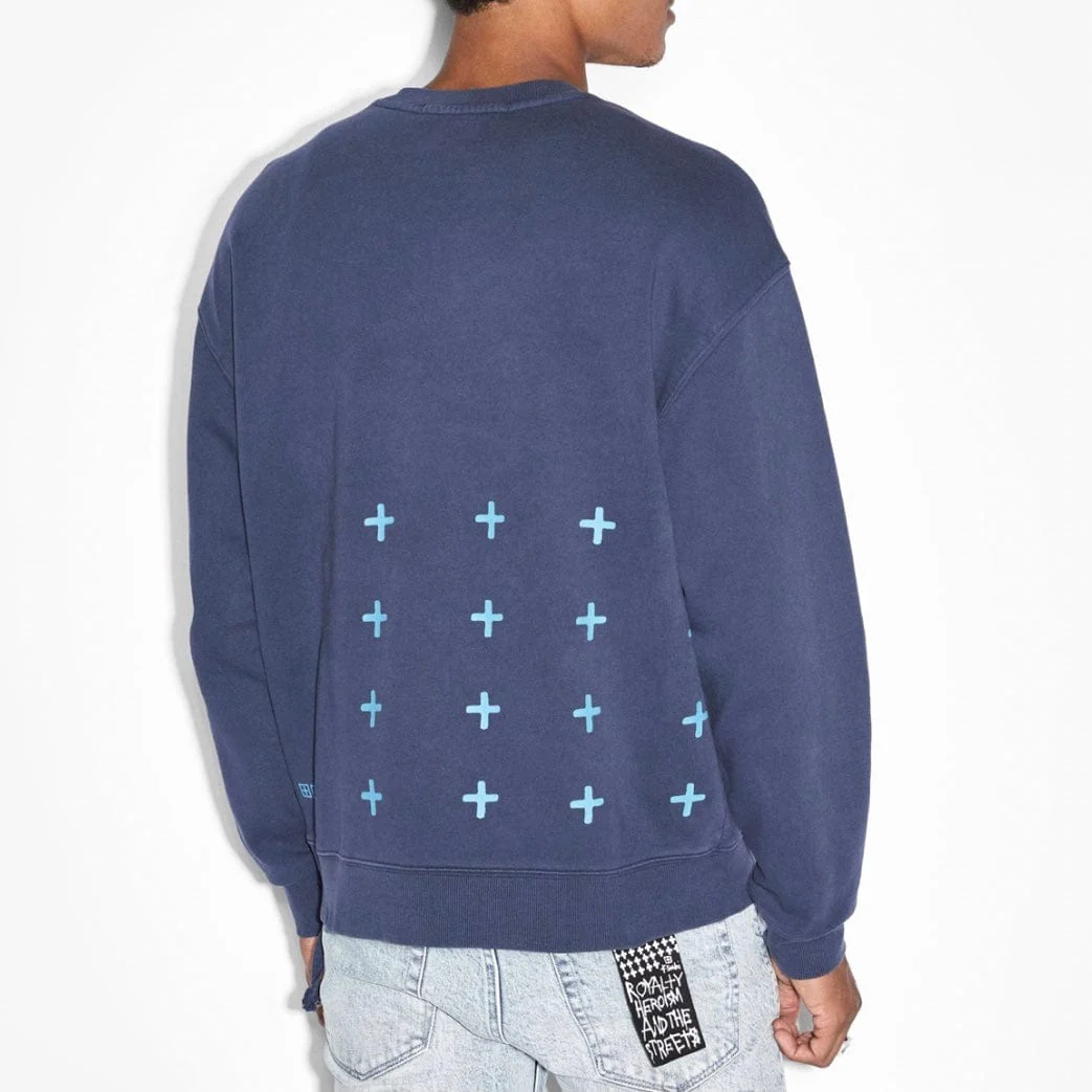 Ksubi 4 X 4 Biggie Crewneck (Midnight Blue) MSP23FL008 - Image 3