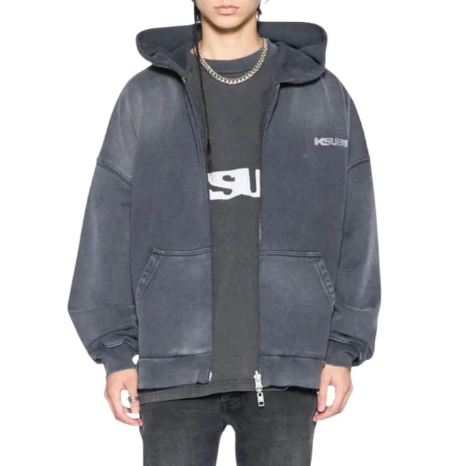 Ksubi Ace Ekcess Zip Thru Hoodie (Charcoal) MFA25FL002 - Image 3