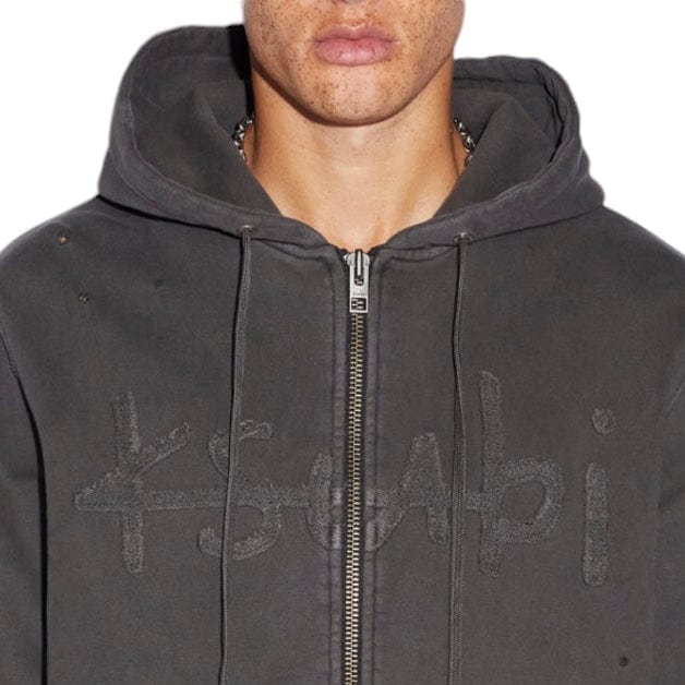 Ksubi Kash Zip Thru Hoodie (Faded Black) MSP24FL001 - Image 4