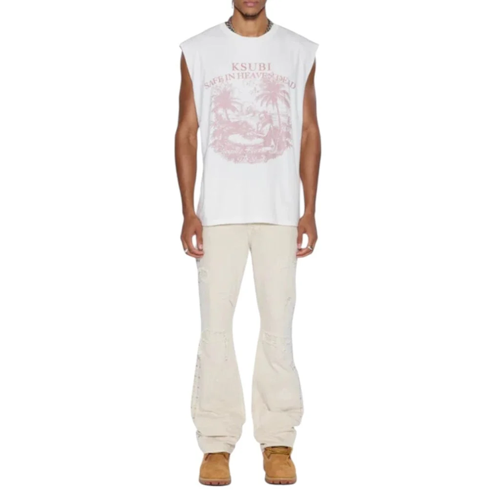 Ksubi Paradiso Cut Off Tee (Vintage White) MPF25TA002 - Image 3