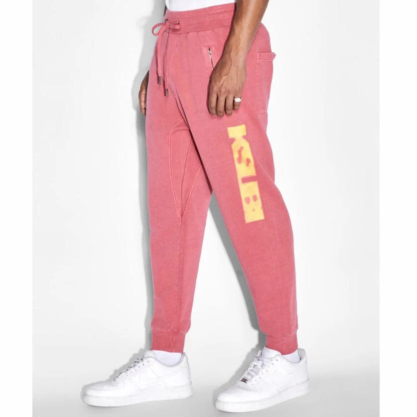 Ksubi Pixel Sign Restore Trak Sundown Sweatpants (Red) MSP23PA007 - Image 2