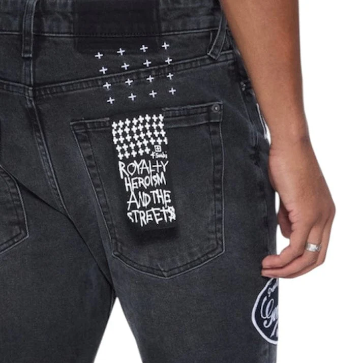 Ksubi Van Winkle Roadhouse Denim Jean (Black Patched) MPF25DJ009 - Image 4