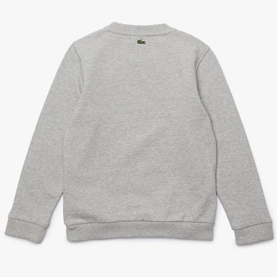 Boys Lacoste Crocodile Print Fleece Sweatshirt (Grey) SJ682851W9D - Image 2
