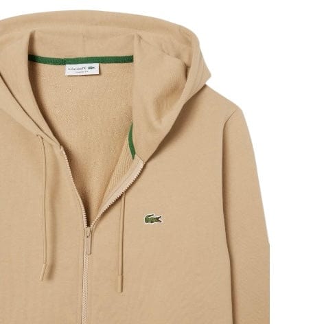 Lacoste Classic Fit Zip-Up Fleece Sweatshirt (Beige) SH9809-51 - Image 4