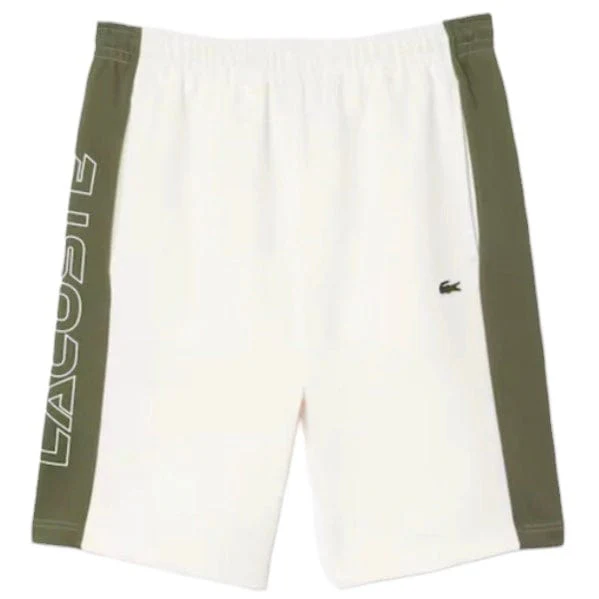 Lacoste Colorblock Fleece Short (White/Khaki Green) GH1434-51 - Image 2