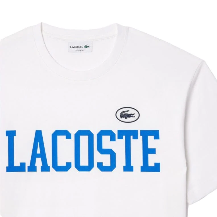 Lacoste Cotton Contrast Print & Badge Tee (White) TH7411-51 - Image 2