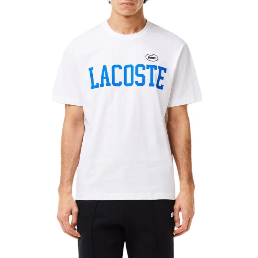 Lacoste Cotton Contrast Print & Badge Tee (White) TH7411-51 - Image 3