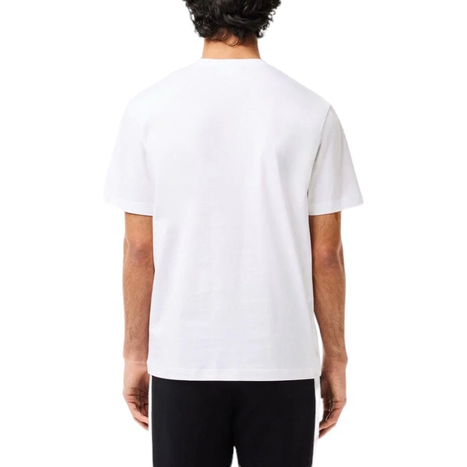 Lacoste Cotton Contrast Print & Badge Tee (White) TH7411-51 - Image 4