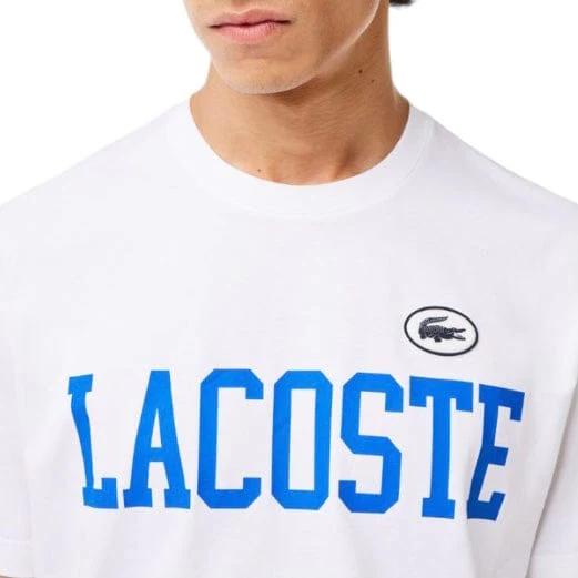 Lacoste Cotton Contrast Print & Badge Tee (White) TH7411-51 - Image 5