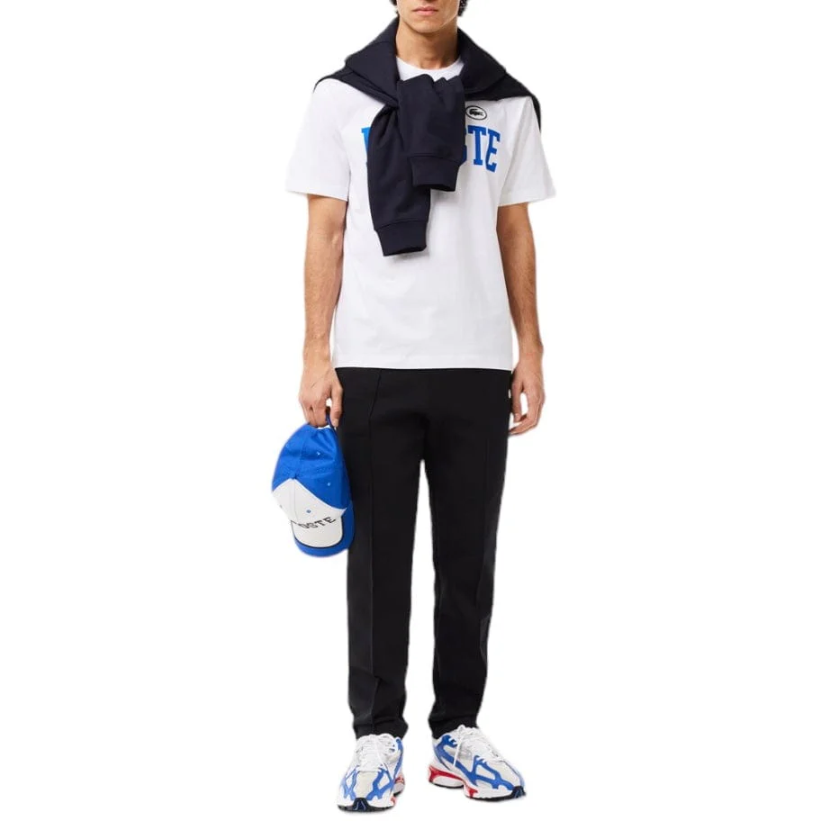 Lacoste Cotton Contrast Print & Badge Tee (White) TH7411-51 - Image 6