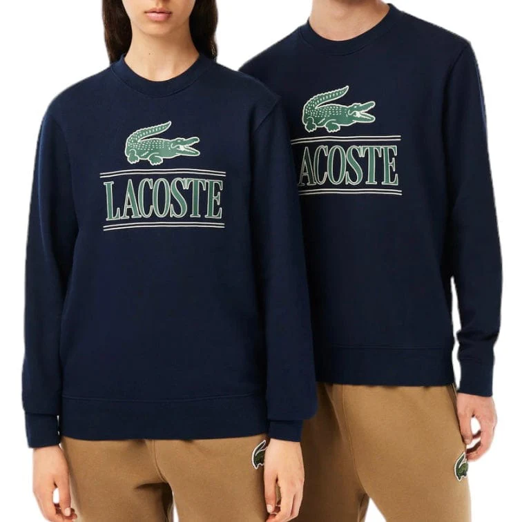 Lacoste Cotton Fleece Branded Jogger Sweatshirt (Navy Blue) SH1228-51 - Image 5