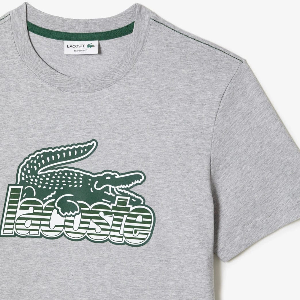 Lacoste Cotton Jersey Print T Shirt (Grey Chine) TH5070-51 - Image 2