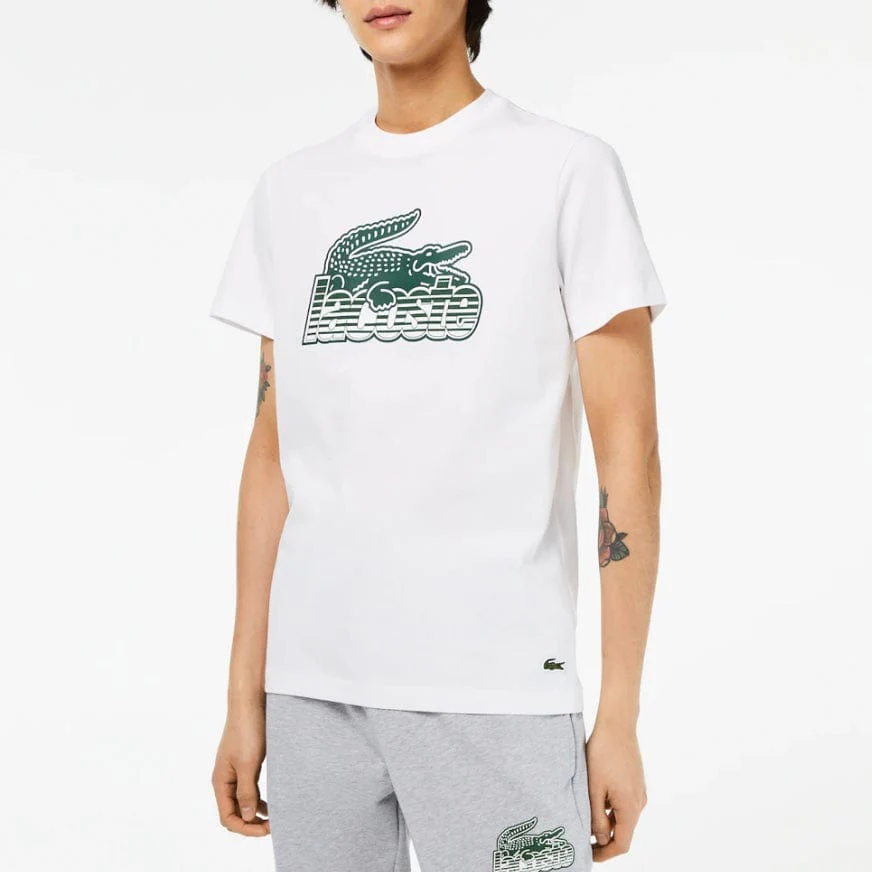 Lacoste Cotton Jersey Print T Shirt (White) TH5070-51 - Image 2
