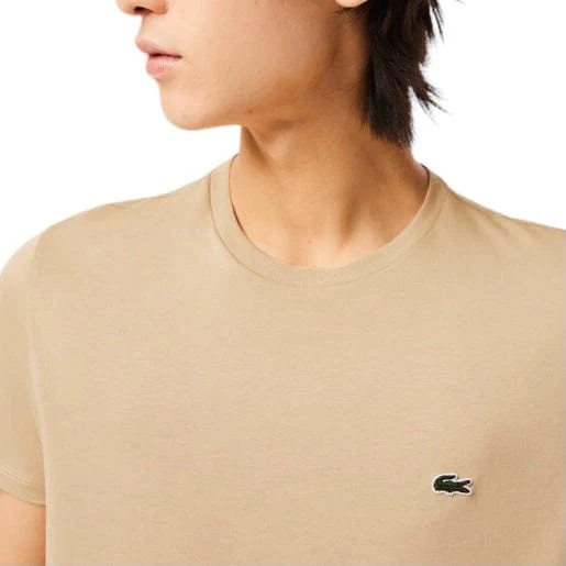 Lacoste Crew Neck Pima Cotton Jersey T Shirt (Beige) TH6709-51 - Image 4