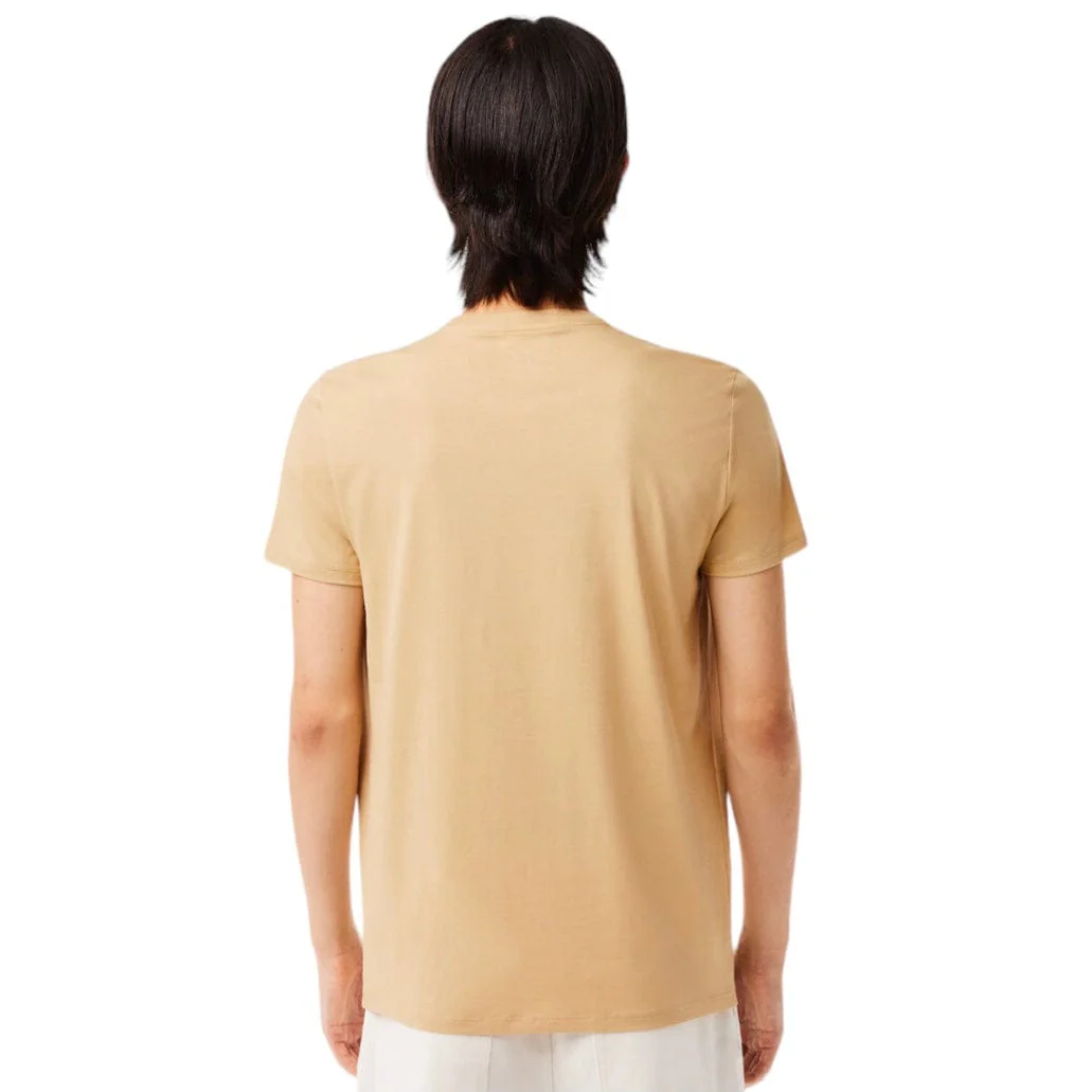 Lacoste Crew Neck Pima Cotton Jersey T Shirt (Beige) TH6709-51 - Image 5