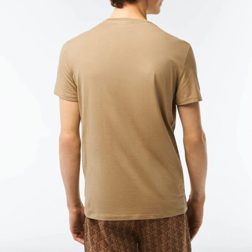 Lacoste Crew Neck Pima Cotton Jersey T Shirt (Beige) TH6709-51 - Image 8