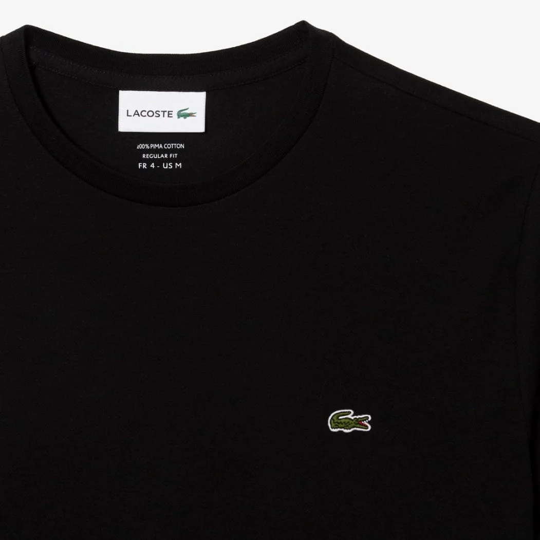 Lacoste Crew Neck Pima Cotton Jersey T Shirt (Black) TH6709-51 - Image 2