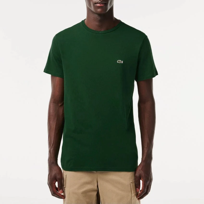 Lacoste Crew Neck Pima Cotton Jersey T Shirt (Green) TH6709-51 - Image 3