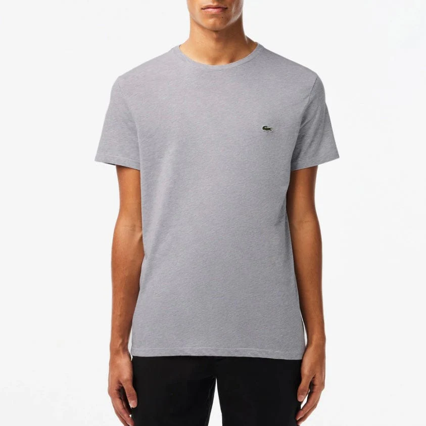 Lacoste Crew Neck Pima Cotton Jersey T Shirt (Grey Chine) TH6709-51 - Image 3