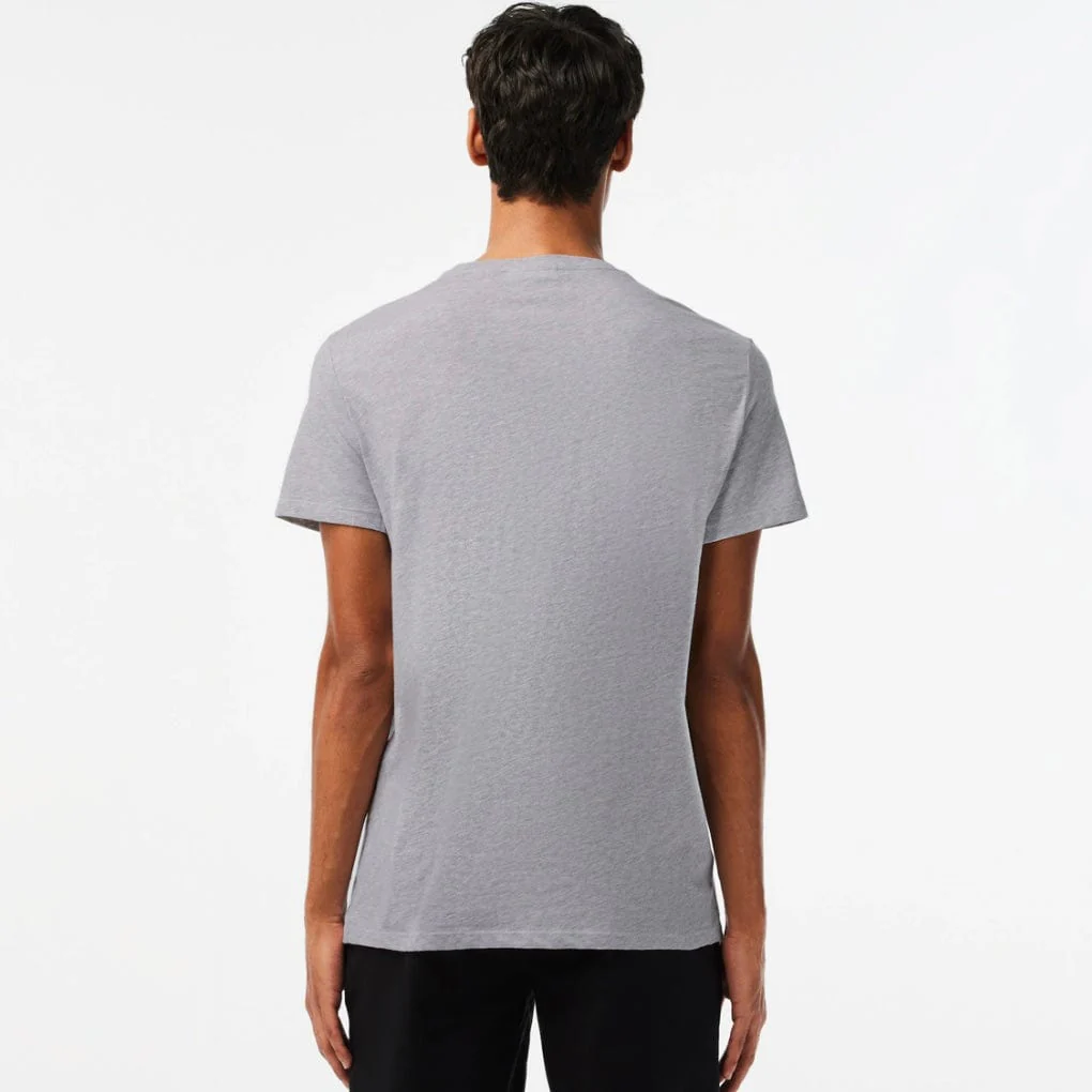 Lacoste Crew Neck Pima Cotton Jersey T Shirt (Grey Chine) TH6709-51 - Image 5