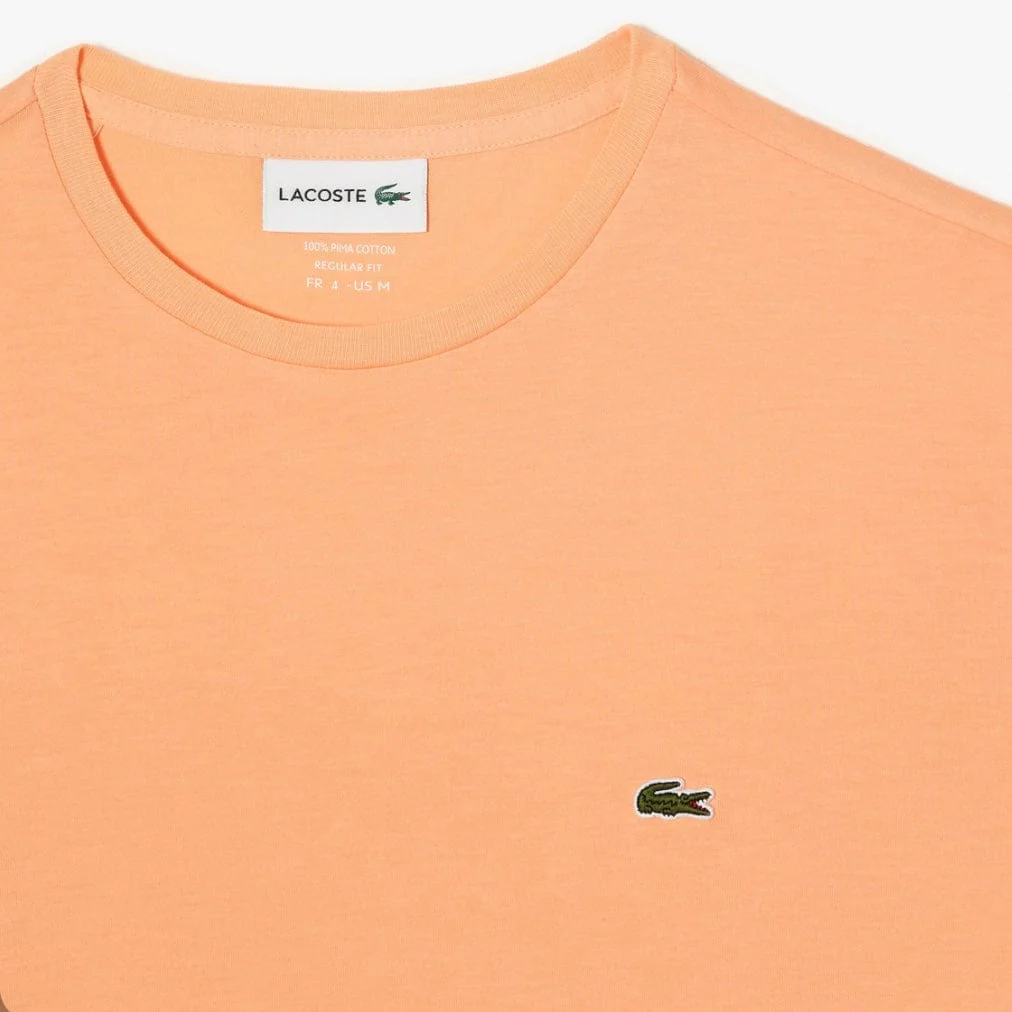 Lacoste Crew Neck Pima Cotton Jersey T Shirt (Light Orange) TH6709-51 - Image 2
