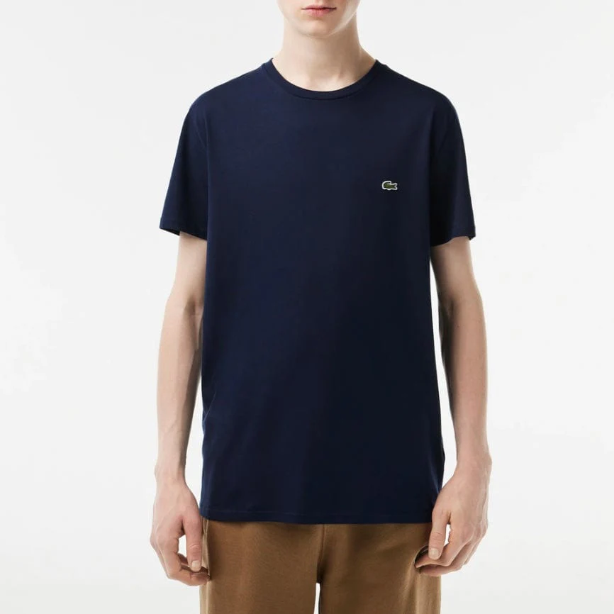 Lacoste Crew Neck Pima Cotton Jersey T Shirt (Navy) TH6709-51 - Image 4