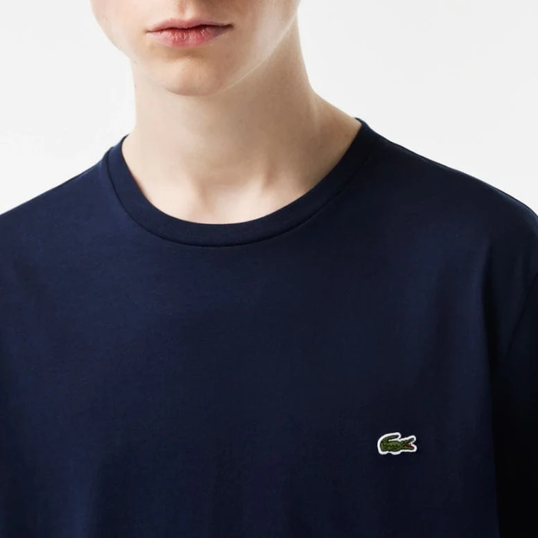 Lacoste Crew Neck Pima Cotton Jersey T Shirt (Navy) TH6709-51 - Image 5