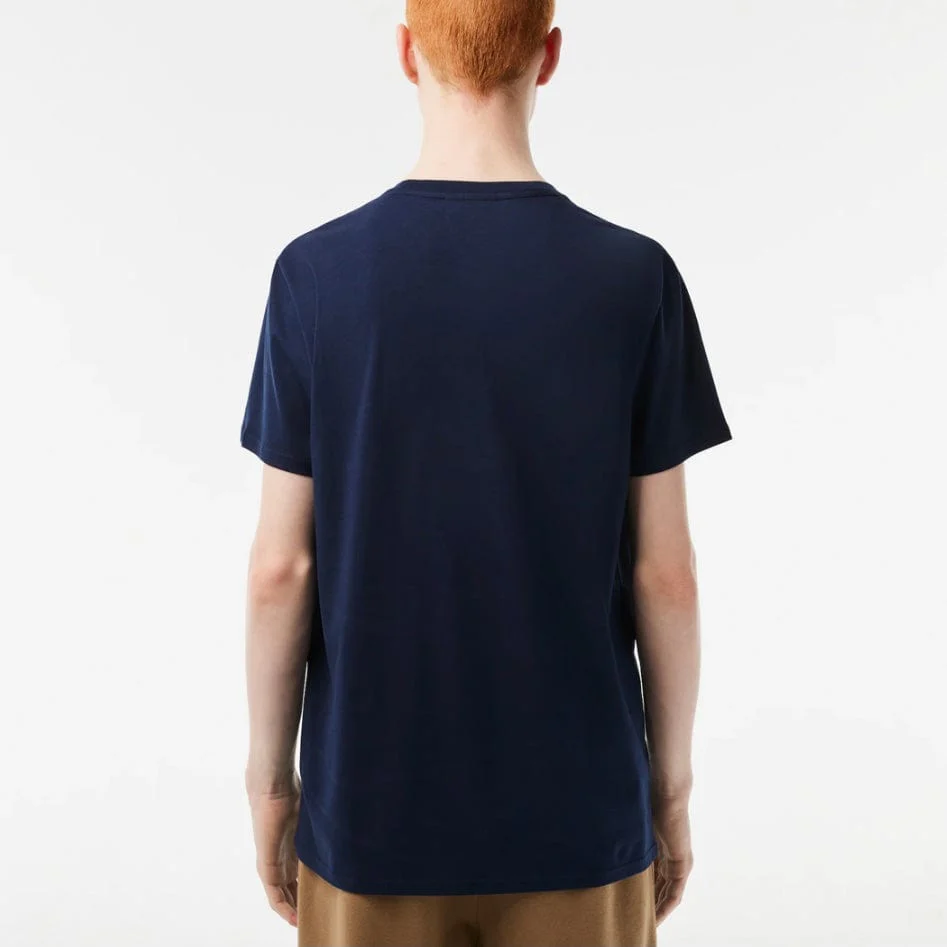 Lacoste Crew Neck Pima Cotton Jersey T Shirt (Navy) TH6709-51 - Image 6