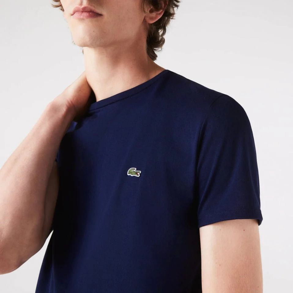 Lacoste Crew Neck Pima Cotton Jersey T Shirt (Navy) TH6709-51 - Image 8