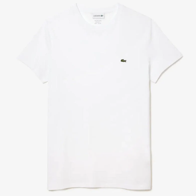 Lacoste Crew Neck Pima Cotton Jersey T Shirt (White) TH6709-51