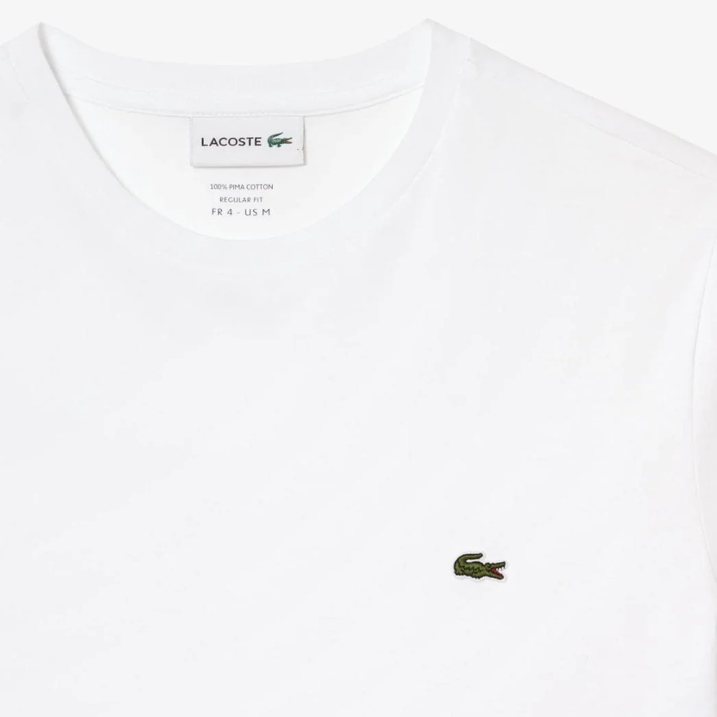 Lacoste Crew Neck Pima Cotton Jersey T Shirt (White) TH6709-51 - Image 2