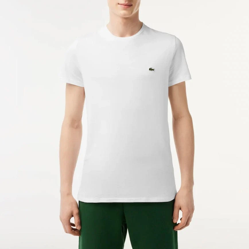 Lacoste Crew Neck Pima Cotton Jersey T Shirt (White) TH6709-51 - Image 3