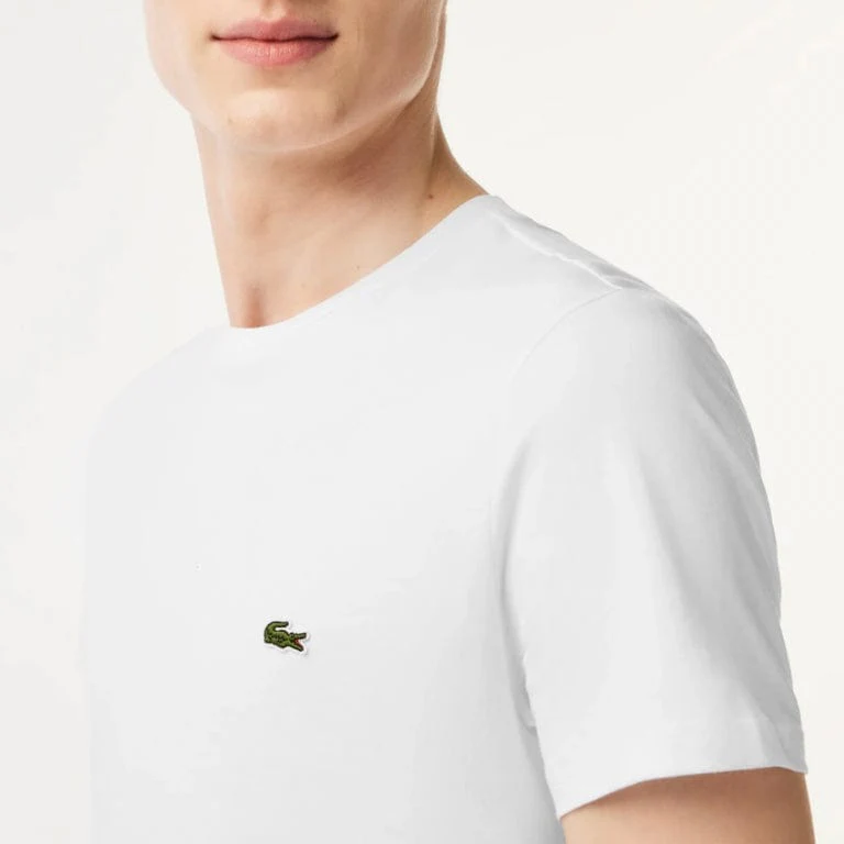 Lacoste Crew Neck Pima Cotton Jersey T Shirt (White) TH6709-51 - Image 4