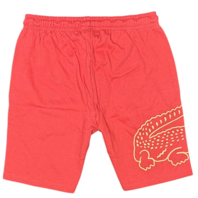 Lacoste Crocodile Print Fleece Short (Red) GH3842-51 - Image 2