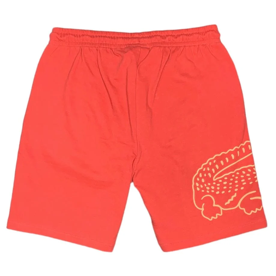 Lacoste Crocodile Print Organic Cotton Shorts (Red) CH3842 - Image 2