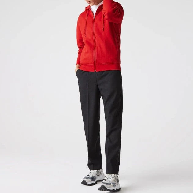 Lacoste Full Zip Hoodie (Red) - Image 7
