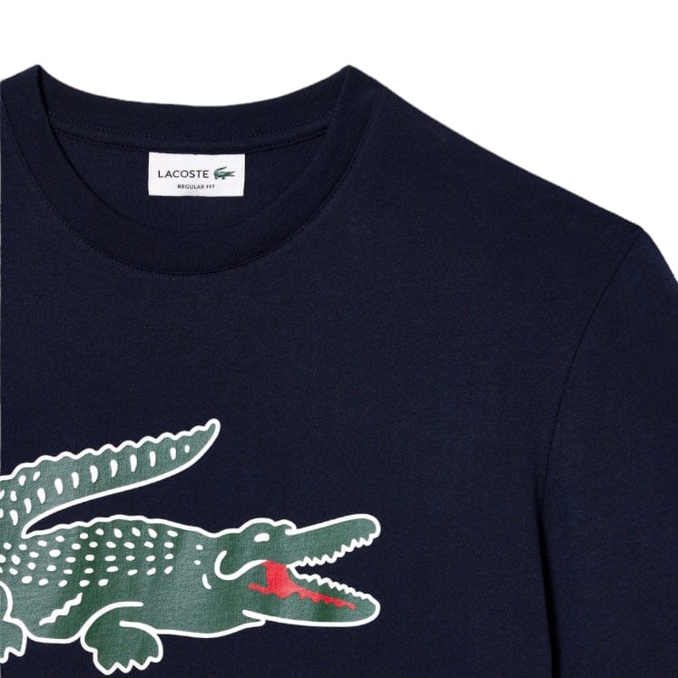 Lacoste Jersey Signature Print Tee (Navy Blue) TH1285-51 - Image 2