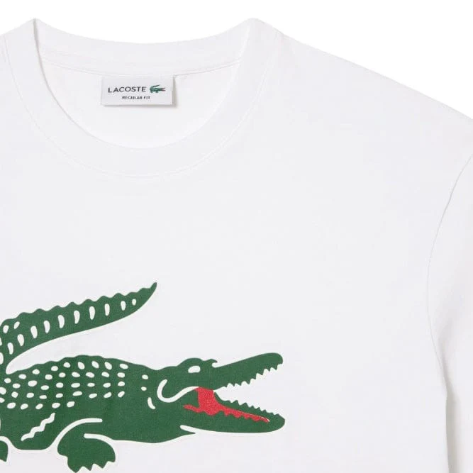 Lacoste Jersey Signature Print Tee (White) TH1285-51 - Image 2